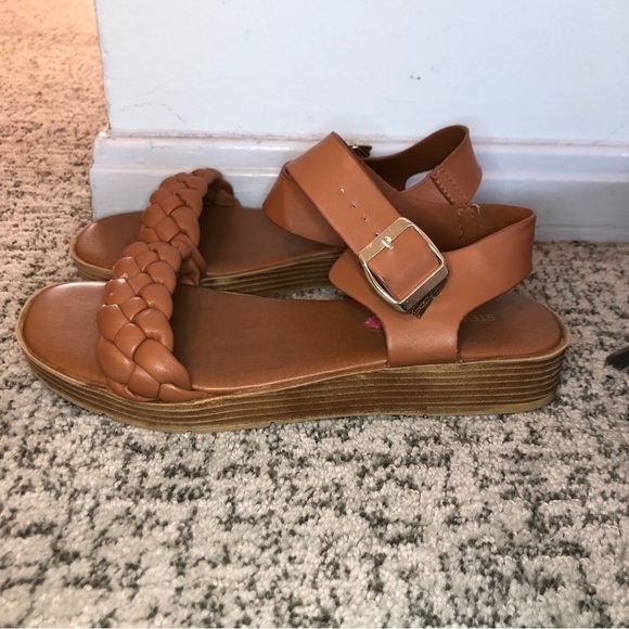 Steve Madden JDESTIND Tan Braided Strap & Adjustable Back Strap Size 5 - Picture 5 of 8